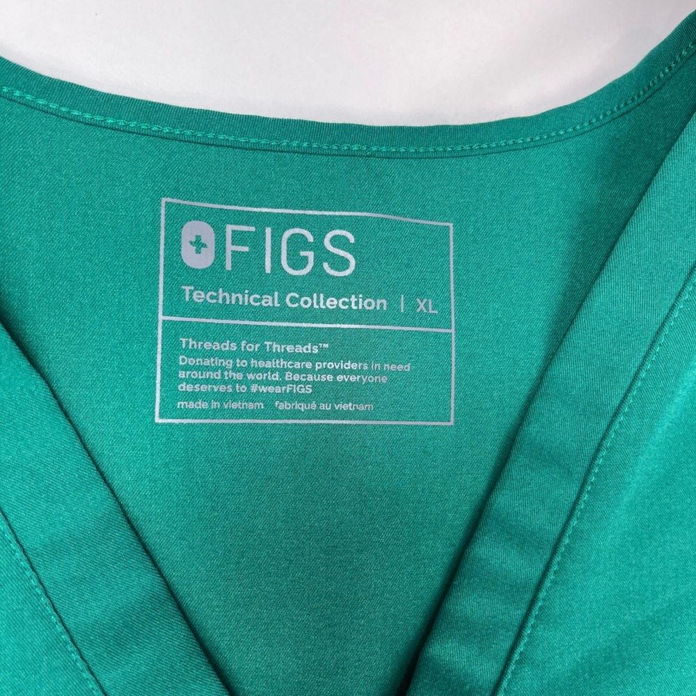 FIGS Casma Three-Pocket Scrub Top Women XL Hunter Green V-Neck FW1100 - Picture 3 of 7